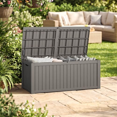 220 Gallon Outdoor Storage Box Waterproof Deck Box for Patio