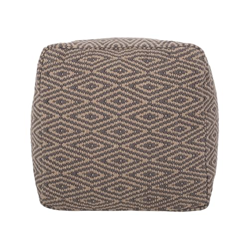 Boho Handmade Fabric Cube Pouf Ottoman Foot Stool