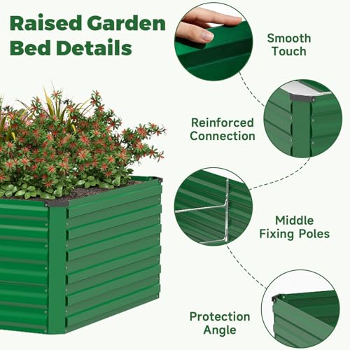 8x4x2ft Outdoor Metal Raised Garden Bed (2 Count)