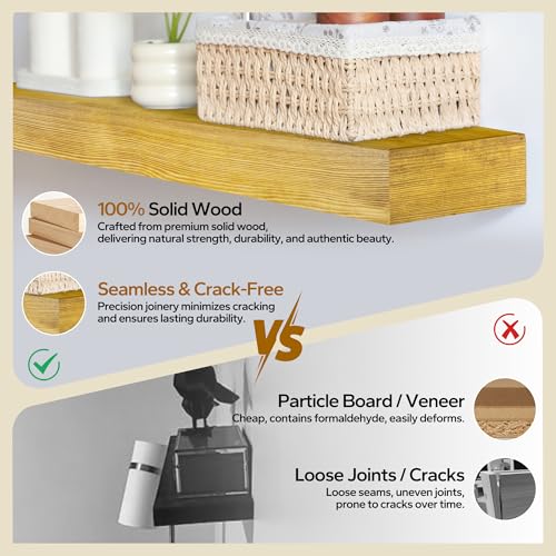 Floating Shelves 3 inch Thick for Wall Set of 2