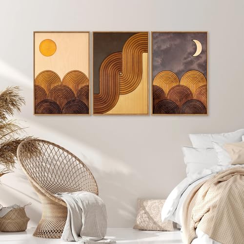 Mid Century Modern Framed Canvas Wall Art Set (2 Count)