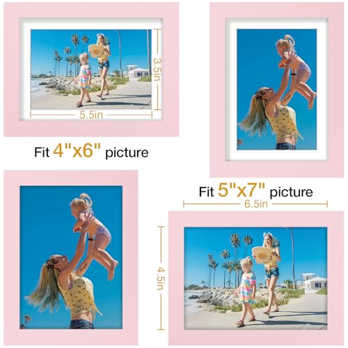 5x7 Picture Frames Set of 9 for Wall or Tabletop Display (9 Count)