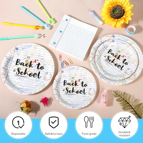 150Pcs Back to School Paper Plates & Napkins (150 Count)