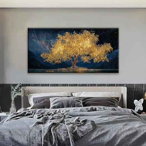 Canvas Wall Art Decor Modern Large Wall Art For Living Room 29 X 58 Inches Gold Tree Of Life Abstract Wall Decor Paintings Picture For Bedroom Dining Room Home Office Artwork