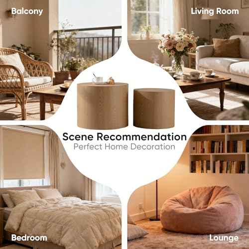 Nesting Round Coffee Table Set of 2 (2 Count)