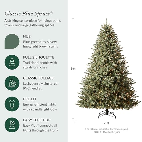 9ft Pre Lit Classic Blue Spruce