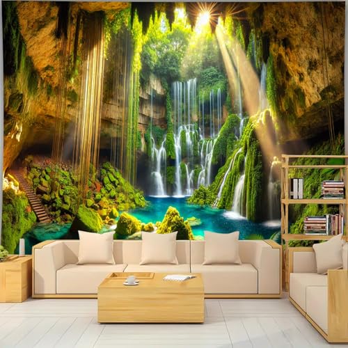 Nature Tapestry Forest Tree Sea Cave Wall Hanging