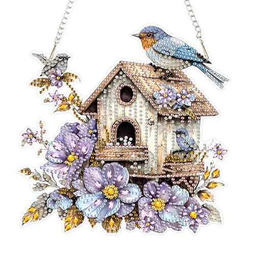DIY Birdhouse Diamond Painting Hanging Ornament