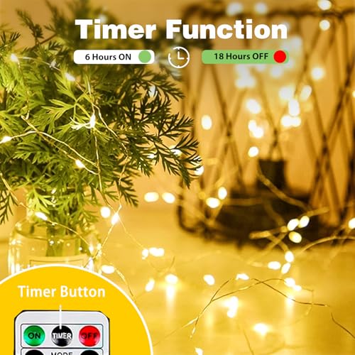 4 Pack Fairy Lights Battery Operated with Remote 16FT 50 LED String Lights (4 Count)