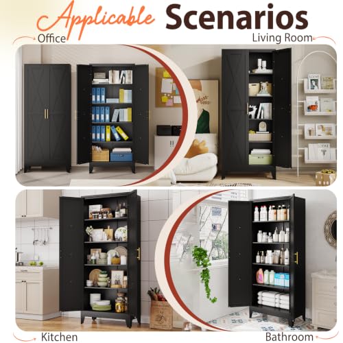 71" H Tall Kitchen Storage Cabinet with Doors