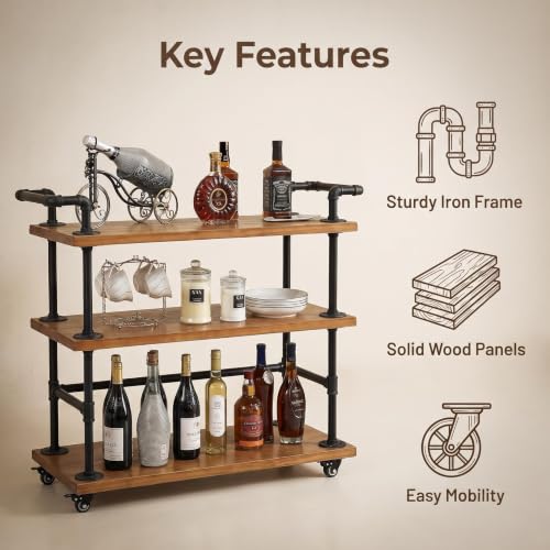 Industrial Pipe Bar Carts