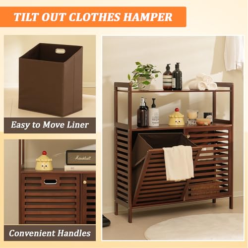 Tilt Out Laundry Hamper with shelves
