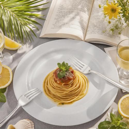 60PCS White Plastic Plates (60 Count)