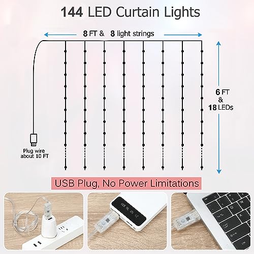 Fairy Curtain Lights USB Plug (6 Foot)