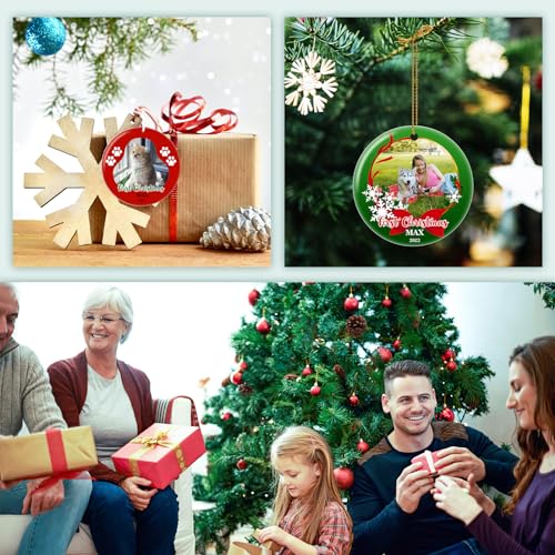 Personalized Christmas Ornament 2025 Custom Pet Memorial Gifts Photo Ornament Dog Cat First Christmas Ornaments Customized Xmas Tree Decorations Keepsake Gift for Dog Lovers