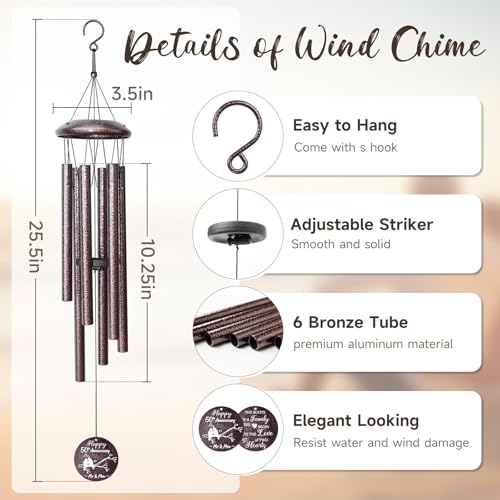 50th Anniversary Wind Chimes Gifts for Men Women