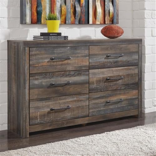 Rustic 6 Drawer Bedroom Dresser