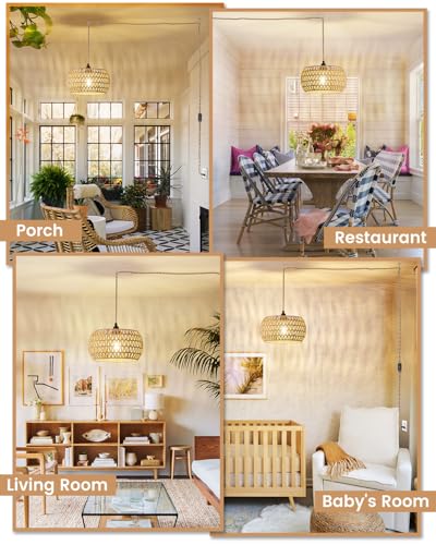 Rattan Boho Hanging Light