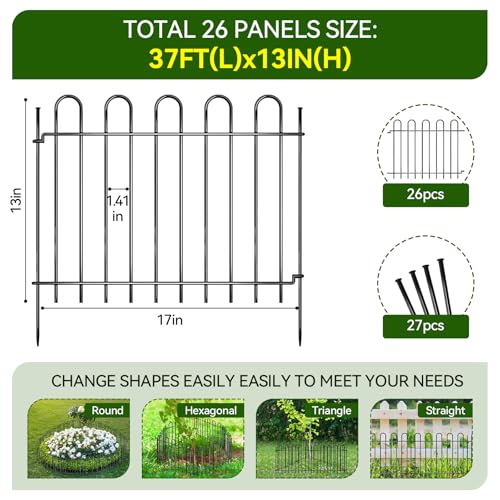 26 Panels Decorative Garden Fence (6720 sq inches)