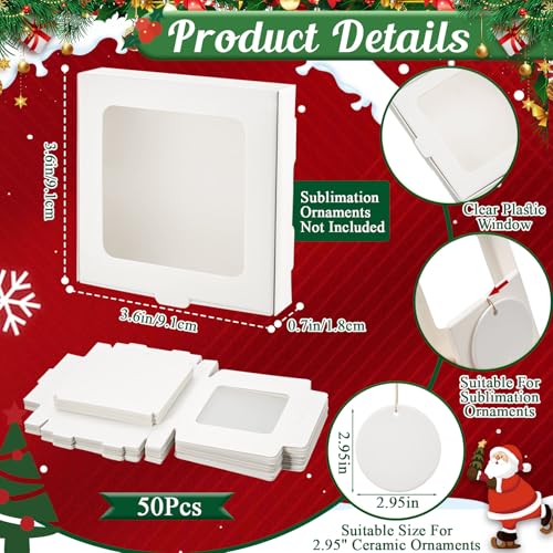 50 Pcs Christmas Sublimation Ornament Blanks Box (50 Count)