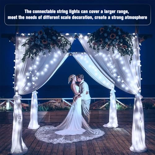 Connectable 100 LED Globe White String Lights Indoor for Bedroom