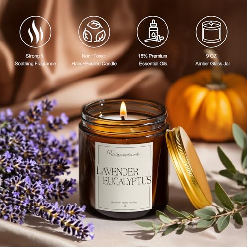 Lavender Eucalyptus Scented Candle for Home (14 Ounce)