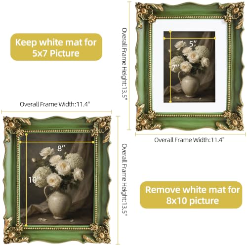 8x10 Vintage Picture Frame with Embossed Flower Design