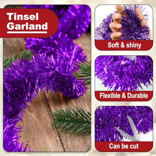 25 Feet Metallic Twist Tinsel Garland Wall Hanging Backdrop for Parade Floats (25 Foot)