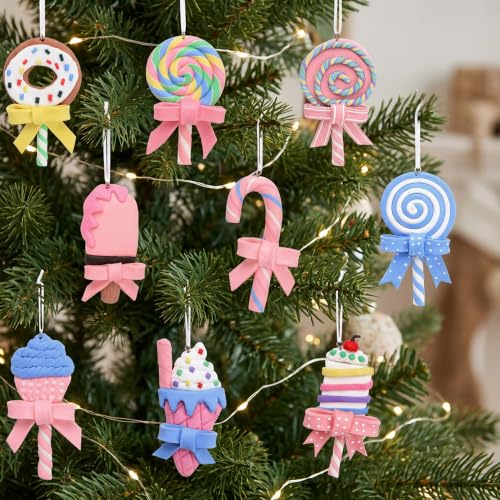 8 Pcs Pastel Christmas Lollipop Ornaments (8 Count)