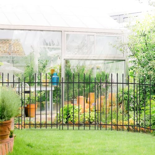 36" x 12' No Dig Metal Garden Fence with Gate