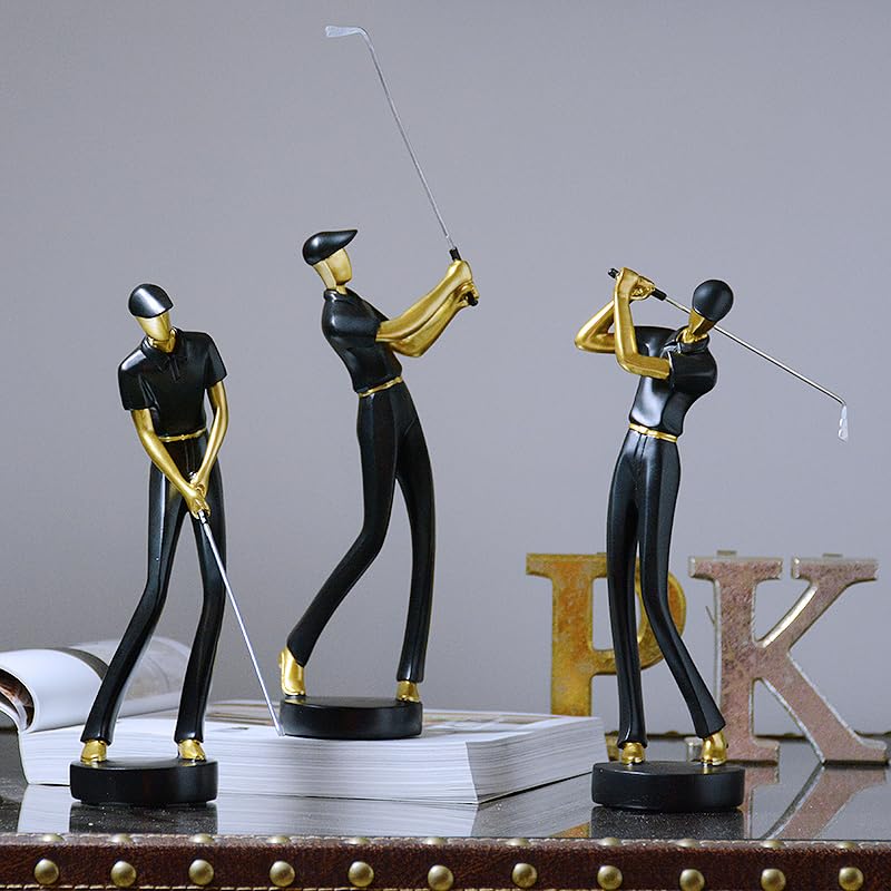 Golfer Figurine Statue Golf Sculpture Modern Home Decor 9.4 Inch