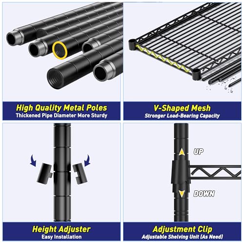 5 Tier Wire Shelving (4 Count)