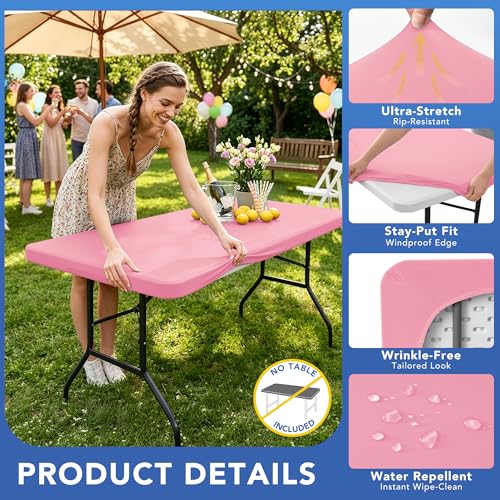 Fitted Tablecloth for 8 Foot Rectangle Tables (4 Count)