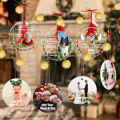 Custom Picture Christmas Ornaments Personalized Double