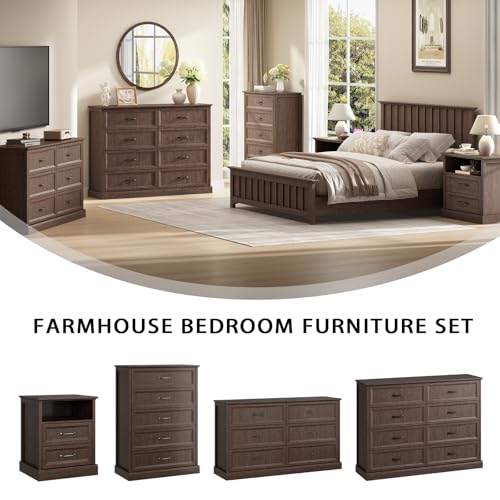 Farmhouse 8 Drawer Dresser for Bedroom