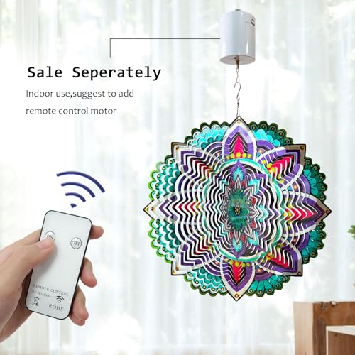 Hanging Wind Spinners for Yard and Garden Mandala Purple Star