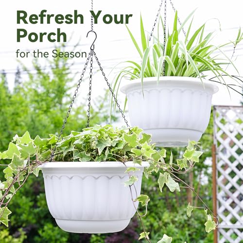 12 Inch Hanging Planters for Outdoor Plants (2 Count)