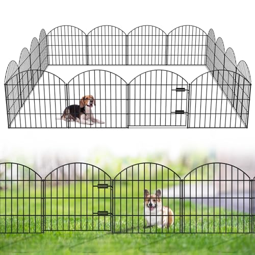 Metal Garden Fence with Gate 28 in x 37.3 ft