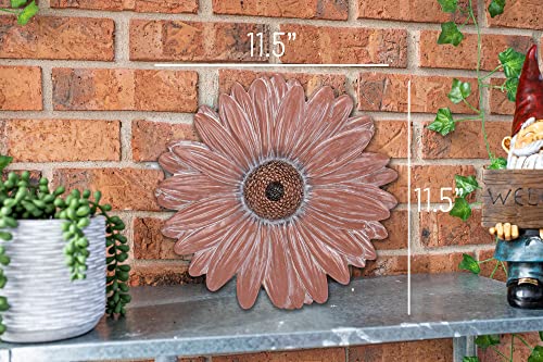 NAT & Jules Gerbera Daisy Flower Shaped Dimensional Indoor Outdoor 12 inch Cast Resin Decorative Garden Stepping Stone