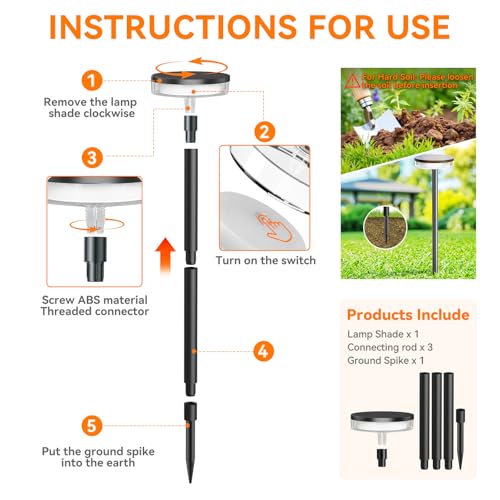Solar Pathway Lights Outdoor (6 Count)
