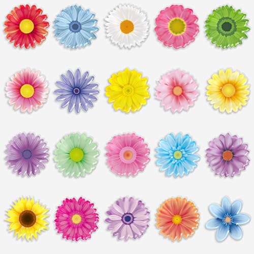 20 PCS Spring Grow Flowers Thick Window Gel Clings for Kids Toddlers (20 Count)