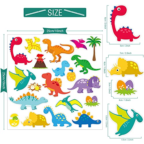 20 PCS Dinosaur Thick Window Gel Clings for Kids Toddlers (140 Count)