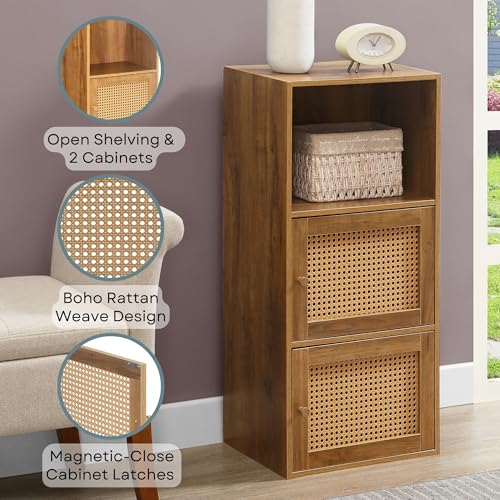 Xtra Storage Boho Weave 2 Door Cabinet 16.5"