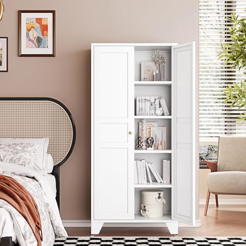 White Storage Cabinet with Feets