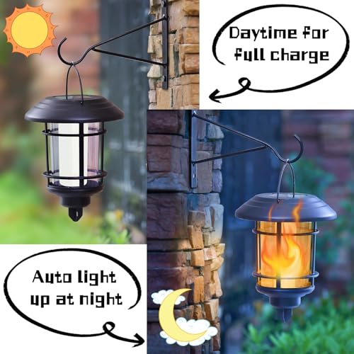 Solar Flame Wall Lanterns (2 Count)