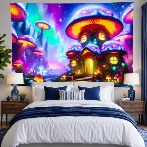 Blacklight Tapestry Enchanted Forest UV Backdrop 78 x 59 Inch