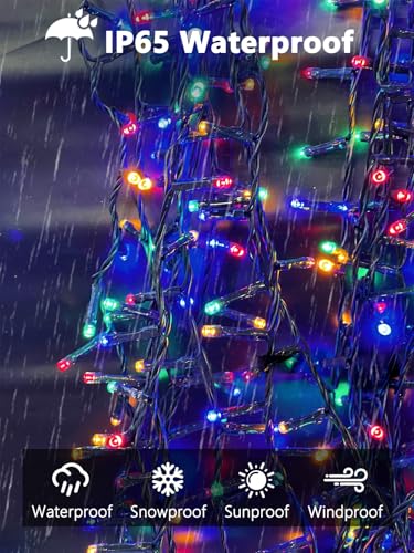 Solar Christmas Lights Outdoor 6 Pack 600 LED 198FT String Light Multicolor (6 Count)