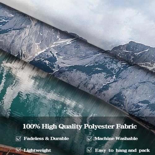 Nature Mountain Lake Boat Tapestry 48x36 Inch