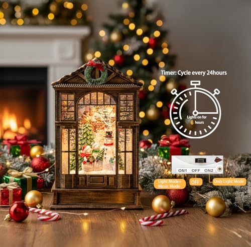 Christmas Snow Globe Swirling Glittering Snowman Choir Manger Scene