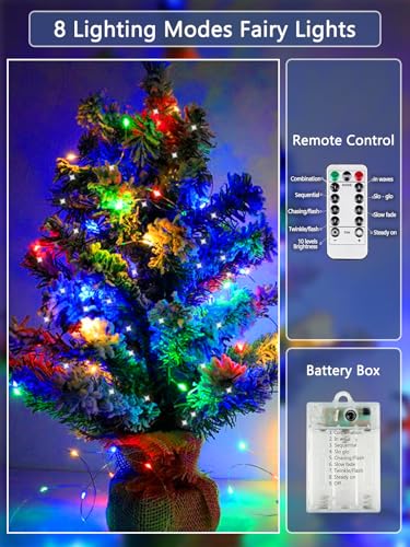 4 Pack Fairy Lights Battery Powered with Remote Twinkle Lights Multicolor (4 Count)